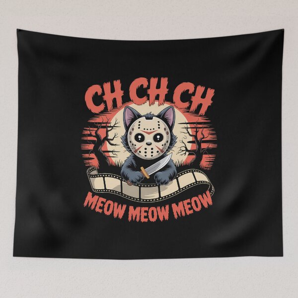 Item preview, Ch Ch Ch Meow Meow Meow - This gift is perfect for anyone who loves cats, horror movies, and a dark sense of humor. designed and sold by ZyziowskyArt.