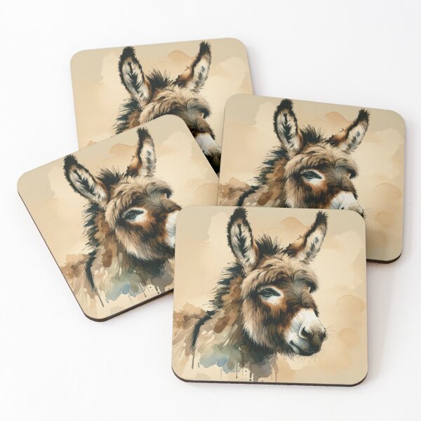 Item preview, Gentle Spirit – Watercolor Donkey Portrait designed and sold by mustardseed-410.