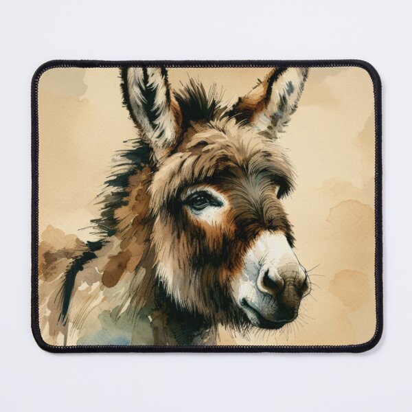 Item preview, Gentle Spirit – Watercolor Donkey Portrait designed and sold by mustardseed-410.