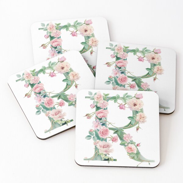 Item preview, Floral Monogram R - Vintage Rose Letter Design designed and sold by MysticCanvasAi.