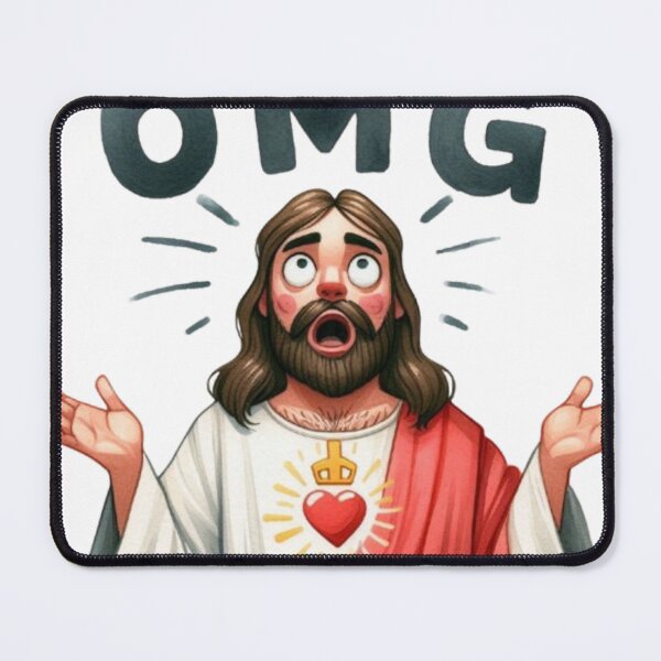 Item preview, OMG Jesus Cartoon Reaction Meme designed and sold by Advent-Hope.