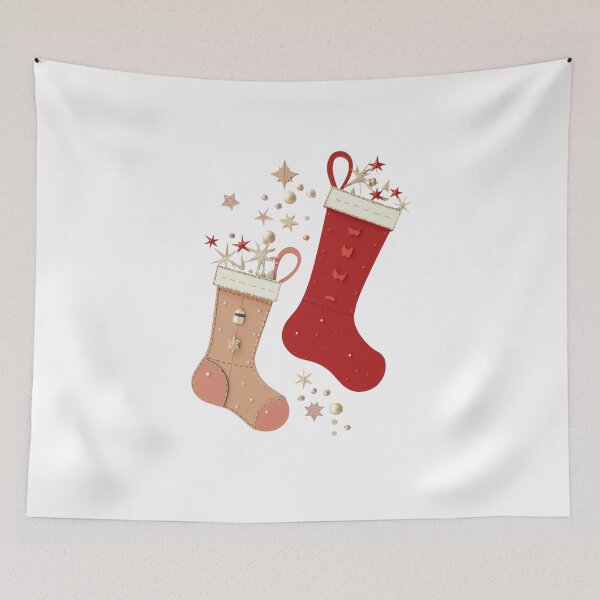 Item preview, Cozy Christmas Stockings with Stars designed and sold by ShadowAndSlate.