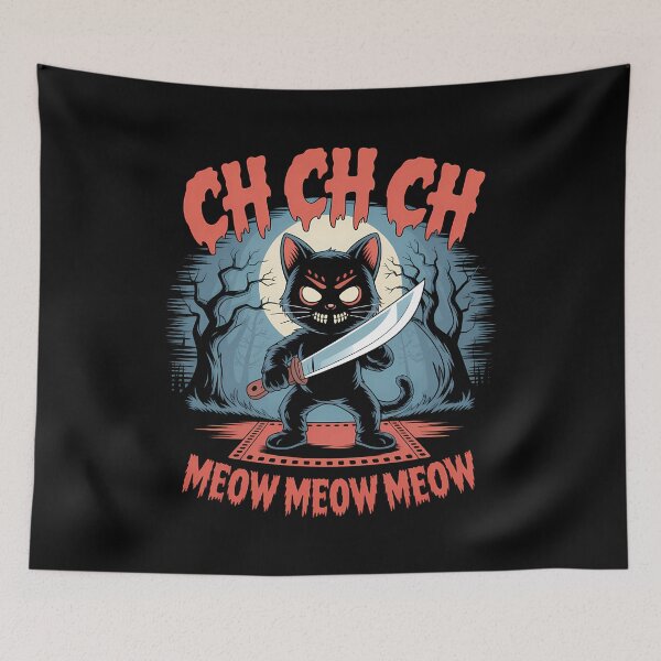 Item preview, Ch Ch Ch Meow Meow Meow - This gift is perfect for anyone who loves cats, horror movies, and a dark sense of humor. designed and sold by ZyziowskyArt.