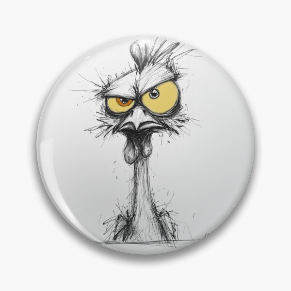 Item preview, Stylized drawing of the "Sulking Rooster", sketch, cute, humor, caricature designed and sold by ateliersabourin.