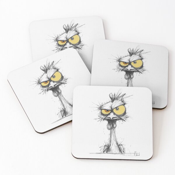 Item preview, Stylized drawing of the "Sulking Rooster", sketch, cute, humor, caricature designed and sold by ateliersabourin.
