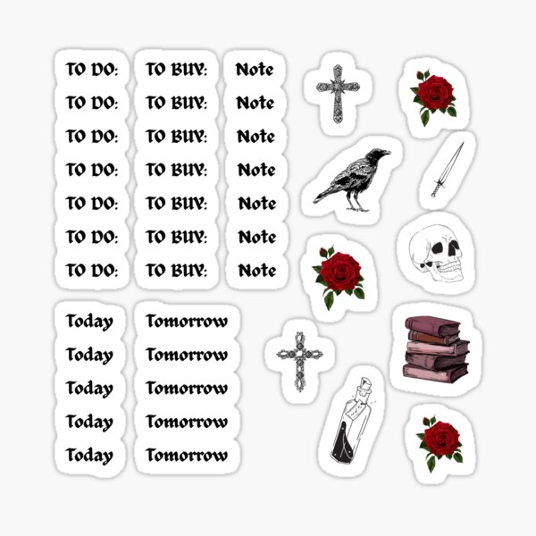 Item preview, Journaling sticker set goth designed and sold by Sticky Edit.