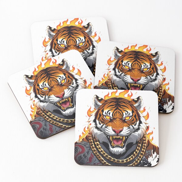 Item preview, Flaming Tiger & Chain Fusion designed and sold by MOTAS FASHION .