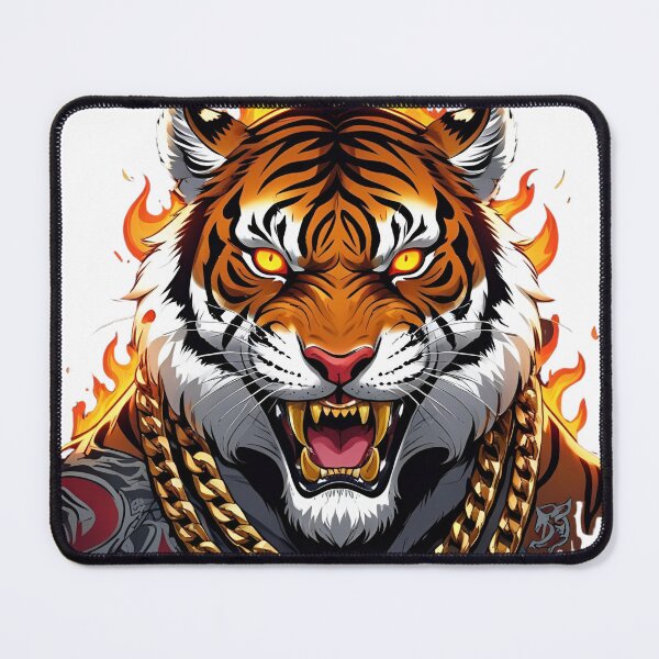 Item preview, Flaming Tiger & Chain Fusion designed and sold by MOTAS FASHION .