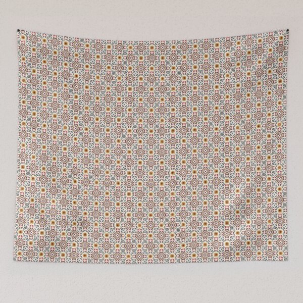 Item preview, Boho tile pattern in blue and red with ornaments designed and sold by pASob-dESIGN.
