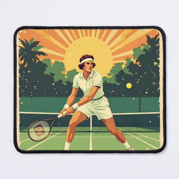 Item preview, Vintage Mens Tennis Player Poster designed and sold by Ameiva-Apparel.