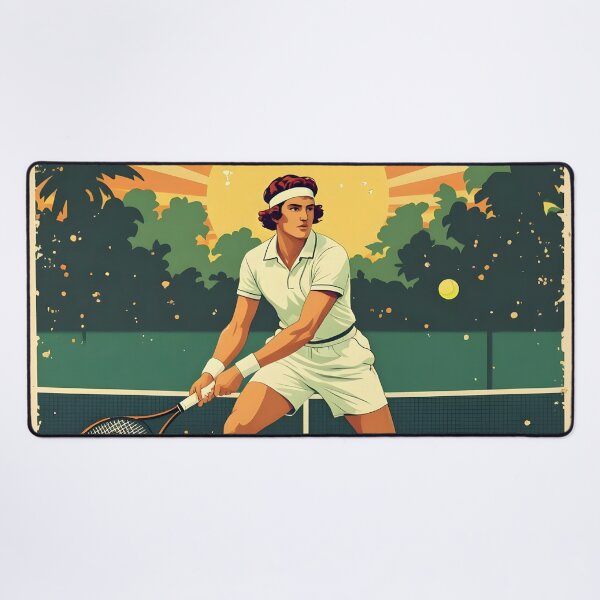 Item preview, Vintage Mens Tennis Player Poster designed and sold by Ameiva-Apparel.