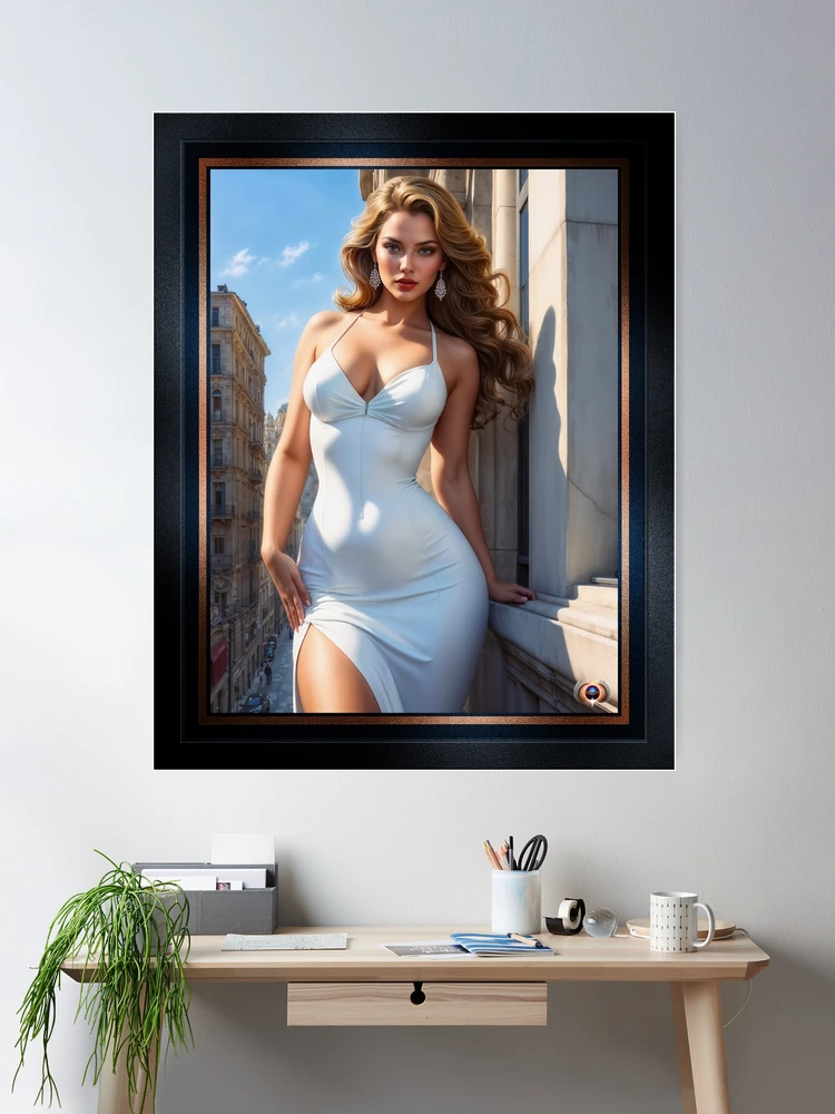 Vellanie A Vision Of Timeless Parisian Elegance And Beauty AI Concept Art by Xzendor7 | Une beauté aux cheveux d'or 2 Vellania, A Vision Of Timeless Parisian Elegance And Beauty Mesmerizing AI Concept Art by Xzendor7 Room Decor Poster Art Print
