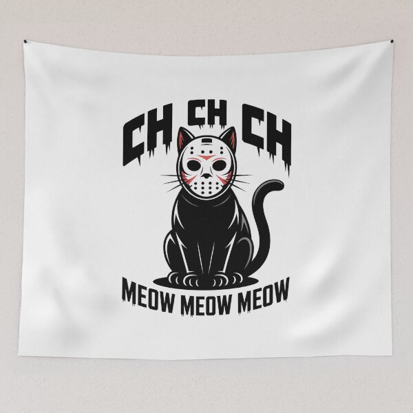 Item preview, Ch Ch Ch Meow Meow Meow - This gift is perfect for anyone who loves cats, horror movies, and a dark sense of humor. designed and sold by ZyziowskyArt.
