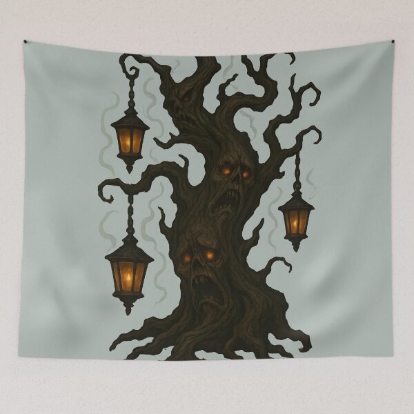 Item preview, Haunted Halloween Tree with Spooky Faces designed and sold by Uglyandcute.