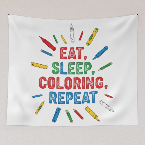 Item preview, National Coloring Book Day: Eat, Sleep, Color, Repeat designed and sold by zoughlal.