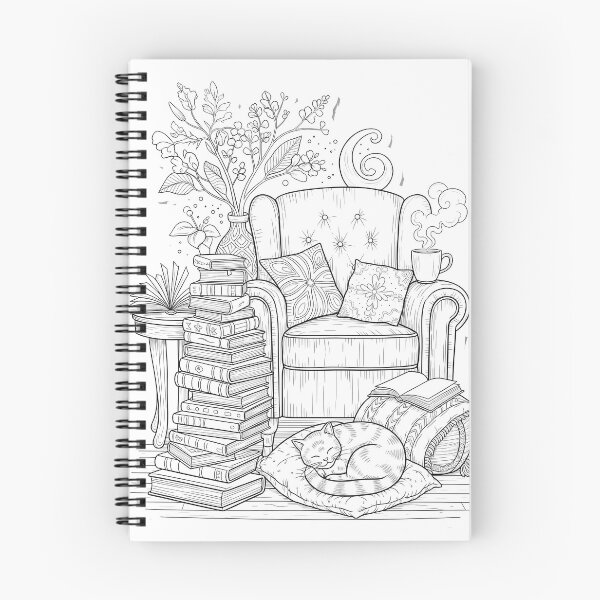 Item preview, National Coloring Book Day: Cozy Coloring Nook designed and sold by zoughlal.