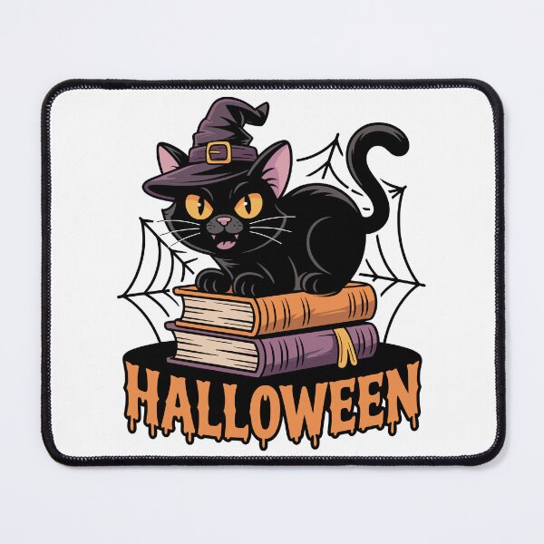 Item preview, Cute Black Cat Witch Hat Halloween Books Spooky Design designed and sold by Serbin.