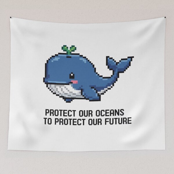 Item preview, Whales and life in clean oceans – a symbol of nature protection designed and sold by ART-POD-PL.