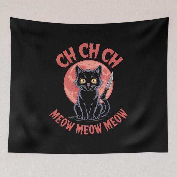 Item preview, Ch Ch Ch Meow Meow Meow - This gift is perfect for anyone who loves cats, horror movies, and a dark sense of humor. designed and sold by ZyziowskyArt.