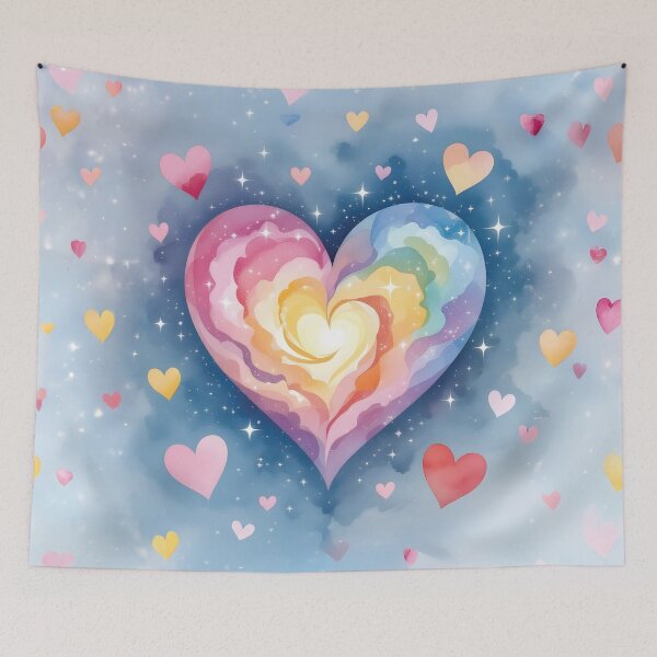 Item preview, Watercolor hearts in soft, pastel colors designed and sold by Marcu Ioachim.