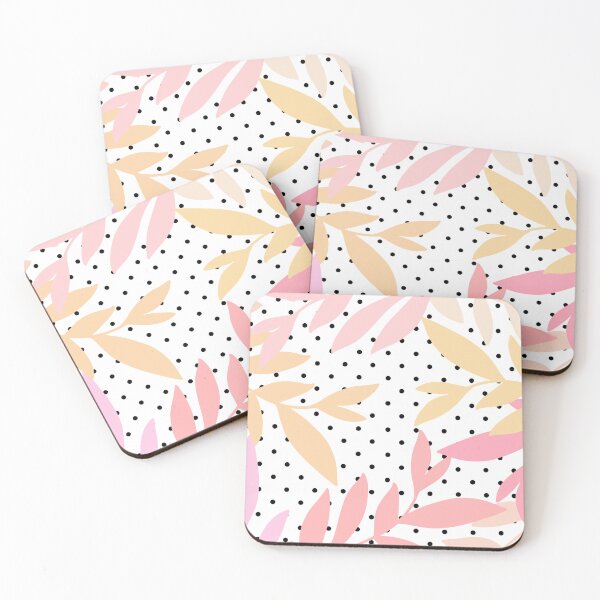 Item preview, Black and white polka dots with colour ful leaf pattern  designed and sold by Chirayu1111.