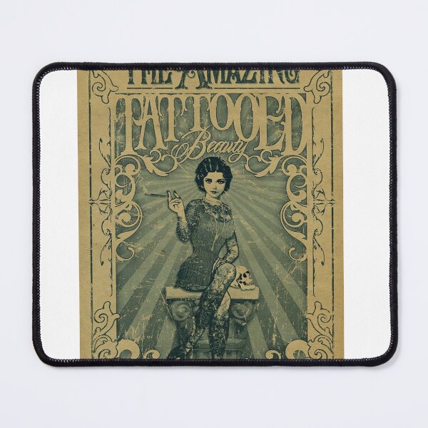 Item preview, The Amazing Tattooed Beauty Antique Poster designed and sold by IanBakerToons.