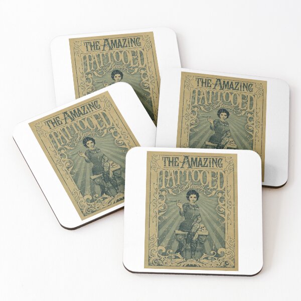 Item preview, The Amazing Tattooed Beauty Antique Poster designed and sold by IanBakerToons.