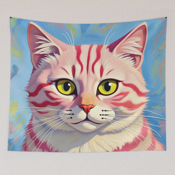 Item preview, “Candice” A Cherry Striped Mystique – Cat Portrait designed and sold by Artekinium.