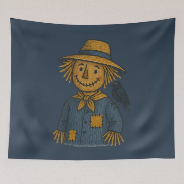 Item preview, Friendly Scarecrow with Raven Halloween Art designed and sold by Uglyandcute.