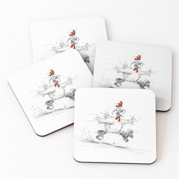 Item preview, Stylized drawing of the "Rooster on Wheels", sketch, cute, humor, caricature designed and sold by ateliersabourin.