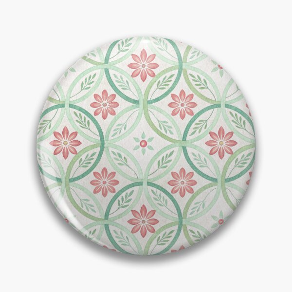 Item preview, Seamless Watercolor Floral Geometric Pattern with Interlocking Circles. designed and sold by ML-Media.