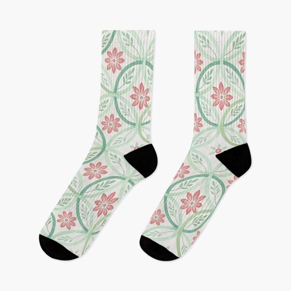 Item preview, Seamless Watercolor Floral Geometric Pattern with Interlocking Circles. designed and sold by RGShirtWorks.