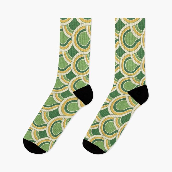 Item preview, Retro Green and Gold Seamless Wavy Pattern Background. designed and sold by ML-Media.