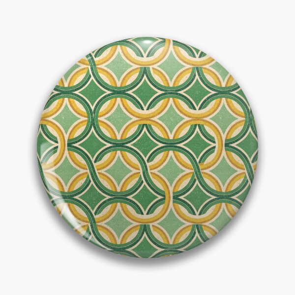 Item preview, Retro Green Gold Interlocking Circles Seamless Pattern. designed and sold by ML-Media.