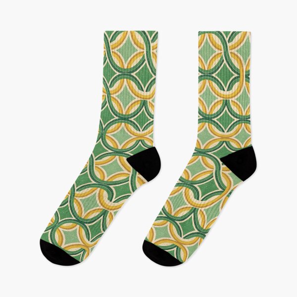 Item preview, Retro Green Gold Interlocking Circles Seamless Pattern. designed and sold by RGShirtWorks.