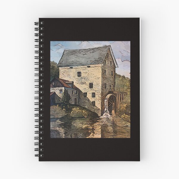 Item preview, Painting of Old Stone Grist Mill, Water Wheel, Sunny Day designed and sold by JoyfulWhimsy.