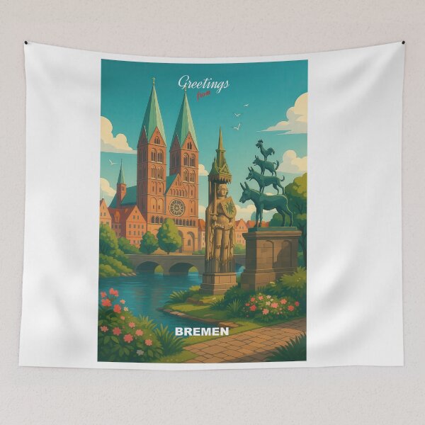 Item preview, Greetings from BREMEN Germany - Modern Colorful City View designed and sold by Earth Celebration Designs.
