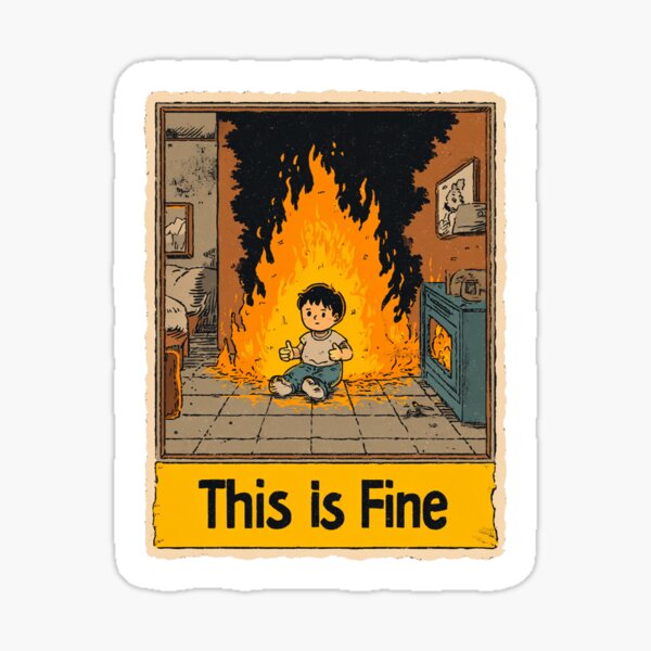 Item preview, This is fine Sticker designed and sold by doctordesign.
