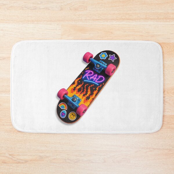 Item preview, Patineta Rad Pixel Flame con pegatinas de neón: estilo retro para todas las edades designed and sold by Psycho-Crazy.