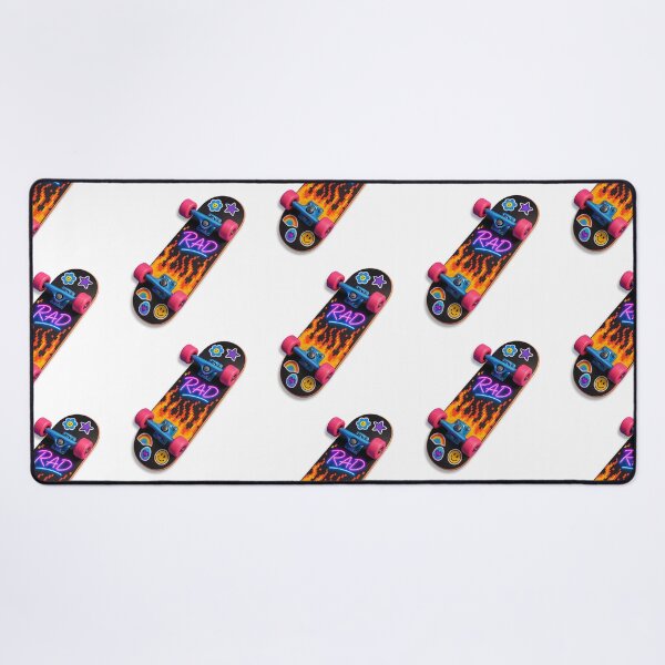 Item preview, Rad Pixel Flame Skateboard with Neon Stickers – Retro Cool for All Ages designed and sold by Psycho-Crazy.