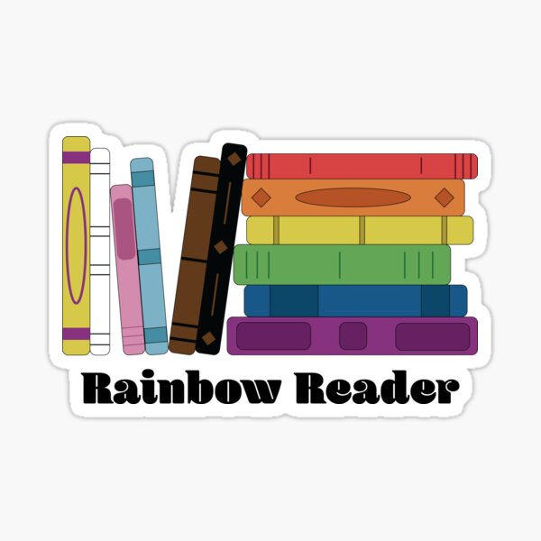 Artikel-Vorschau von Rainbow Reader – Queer Pride Bücherstapel-Design, designt und verkauft von UnhingedByMeg.