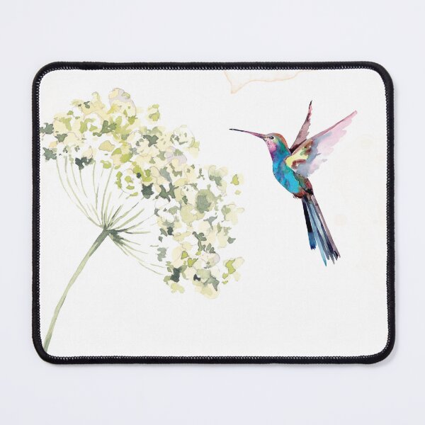 Item preview, Watercolor Hummingbird and Flower with Soft Peach Tones designed and sold by NiceDigital.