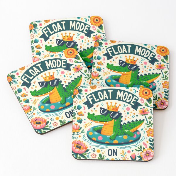 Item preview, Chillin' Alligator Float Mode - Scandinavian Folk Art by heidiannemorris © designed and sold by FOLK ART FUSION by heidiannemorris.