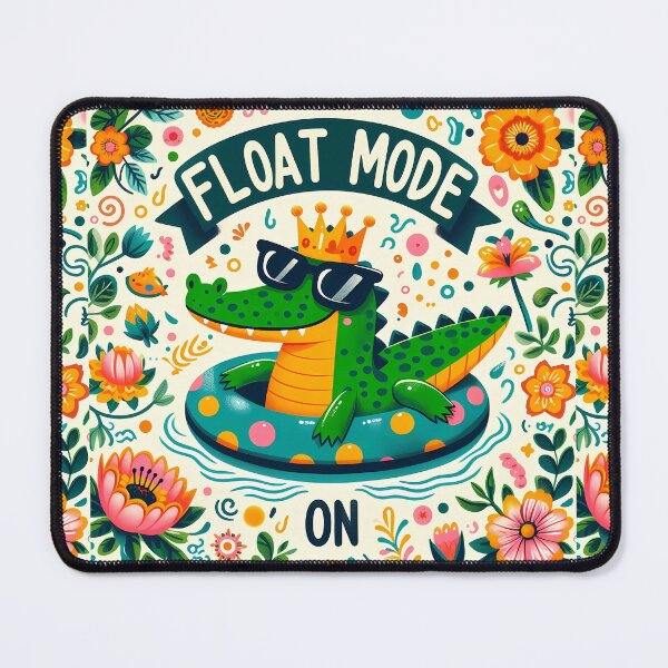 Item preview, Chillin' Alligator Float Mode - Scandinavian Folk Art by heidiannemorris © designed and sold by FOLK ART FUSION by heidiannemorris.