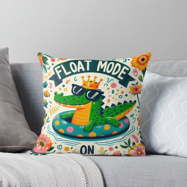 Item preview, Chillin' Alligator Float Mode - Scandinavian Folk Art by heidiannemorris © designed and sold by FOLK ART FUSION by heidiannemorris.