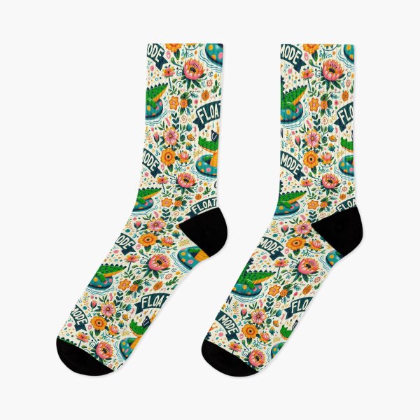Item preview, Chillin' Alligator Float Mode - Scandinavian Folk Art by heidiannemorris © designed and sold by FOLK ART FUSION by heidiannemorris.