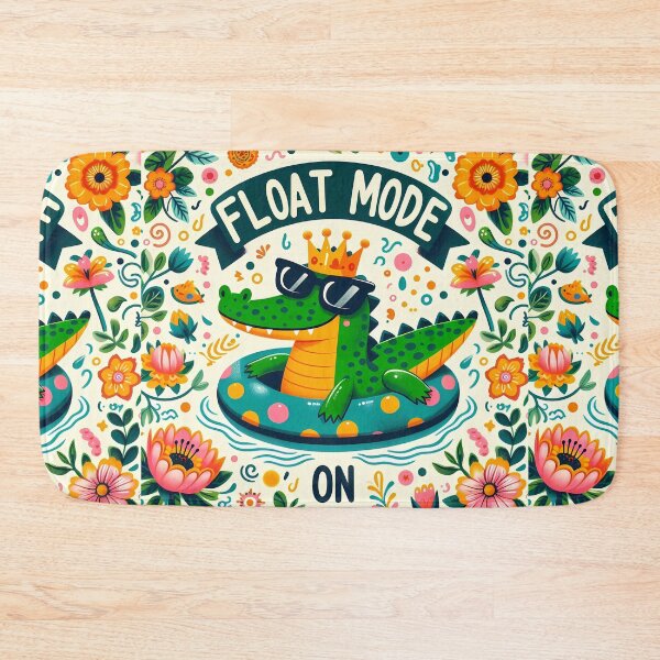 Item preview, Chillin' Alligator Float Mode - Scandinavian Folk Art by heidiannemorris © designed and sold by FOLK ART FUSION.