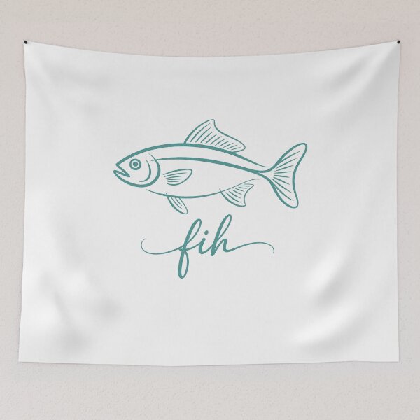 Item preview, Fih Meme Fish Minimalist Line Art  designed and sold by PietrzakDesign.