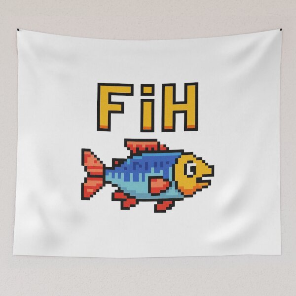 Item preview, Fih Meme Fish Pixel Art designed and sold by PietrzakDesign.