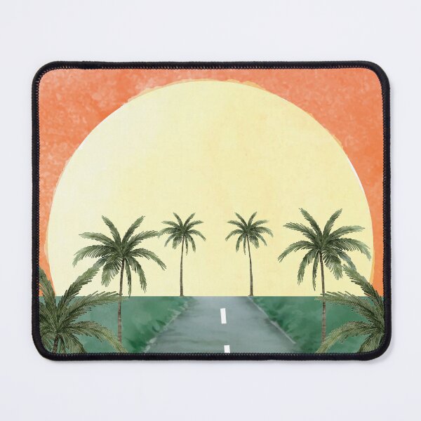 Item preview, Retro Coastal Road Wall Art – Palm Trees & Sunset Print designed and sold by NiceDigital.